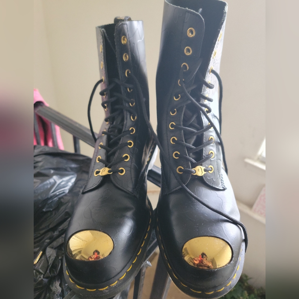 Dr. Martens X Bape Sz 12 (M) Gold Steel Toe Boots